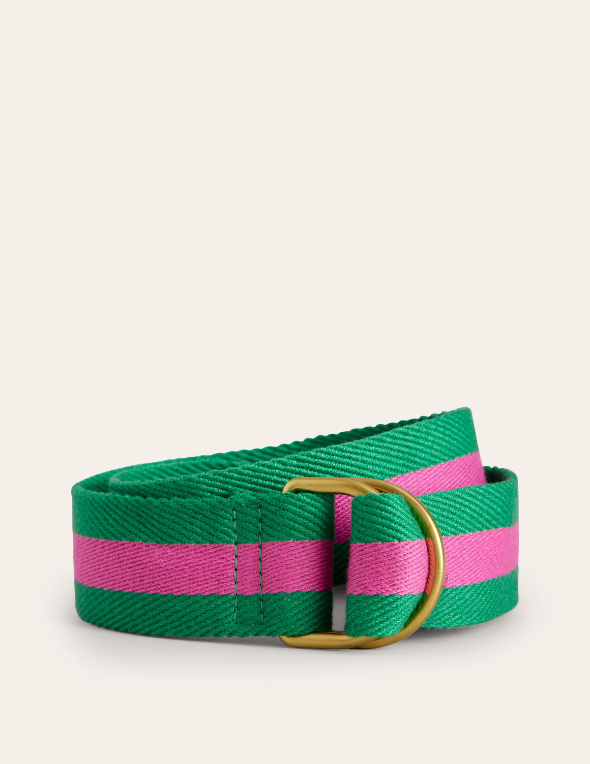 Webbing D-Ring Belt-Pink and Green - Image 1