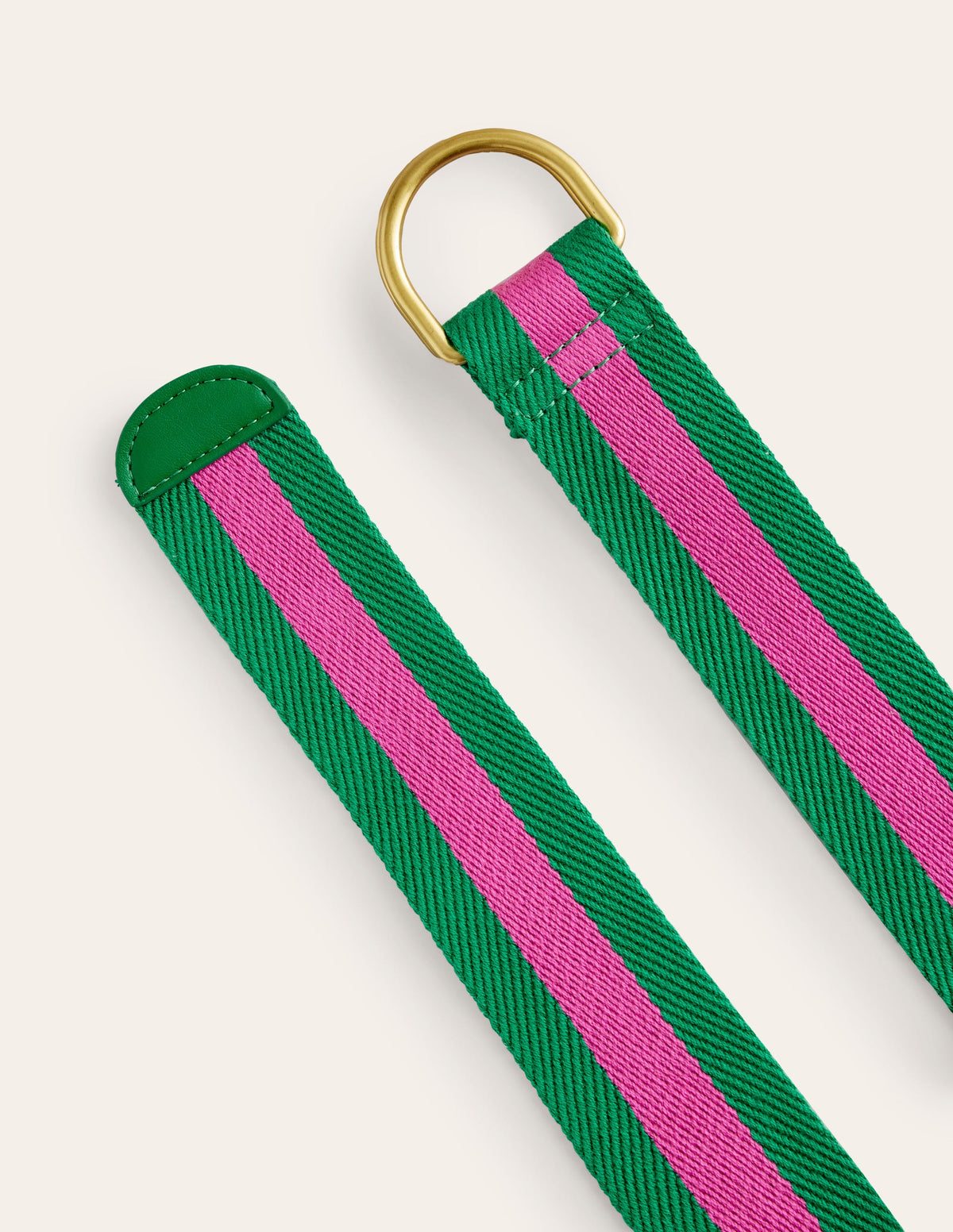 Webbing D-Ring Belt-Pink and Green - Image 3