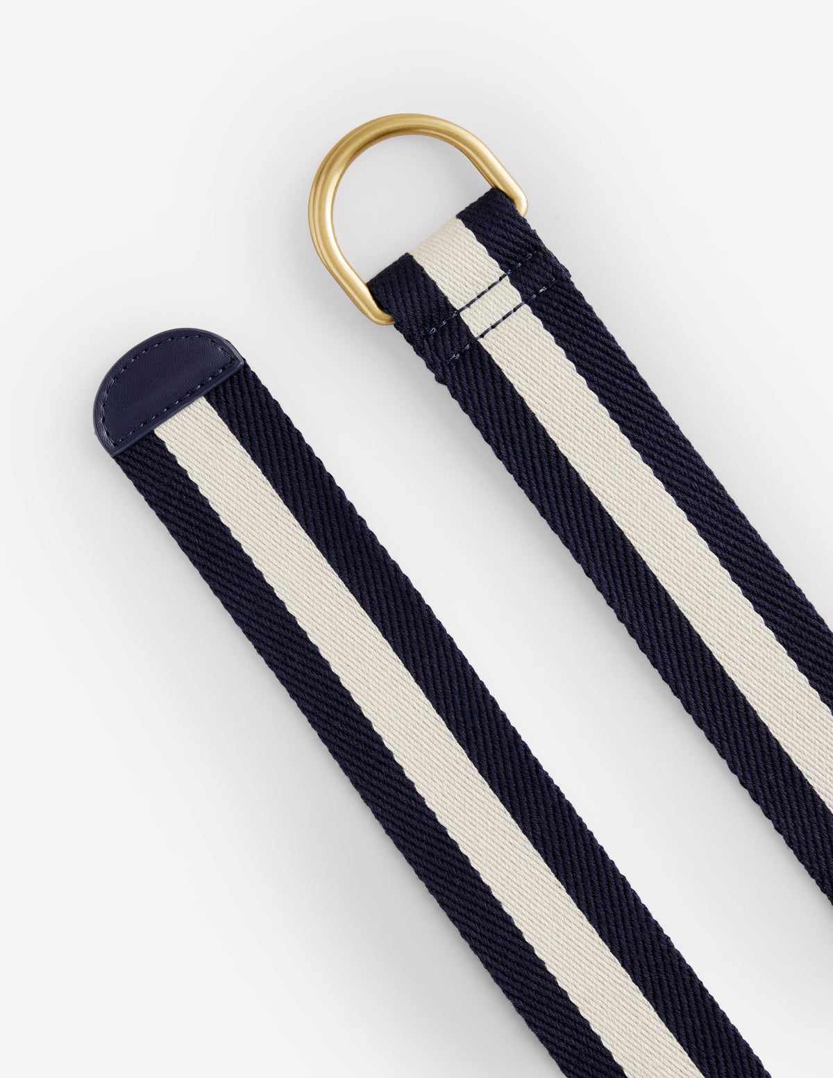 Webbing D-Ring Belt-Navy and Ivory - Image 3