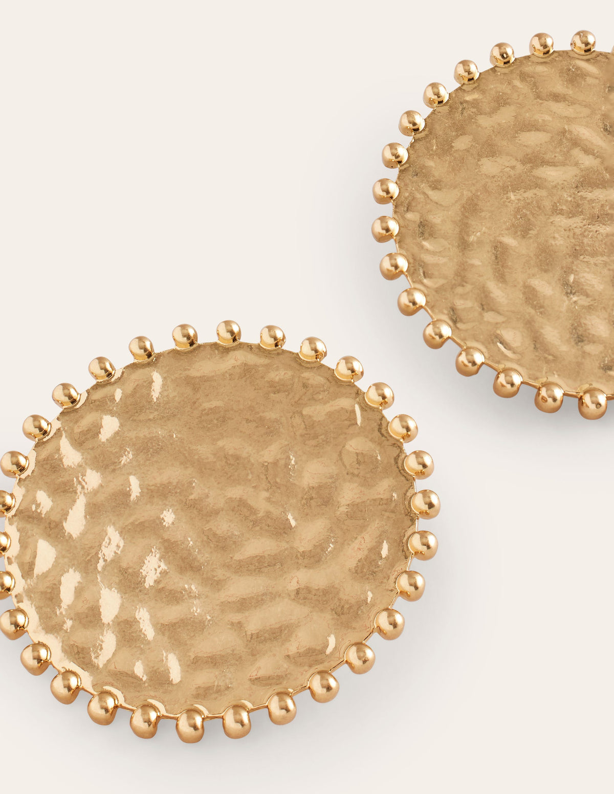 Hammered Disk Earrings-Gold - Image 3