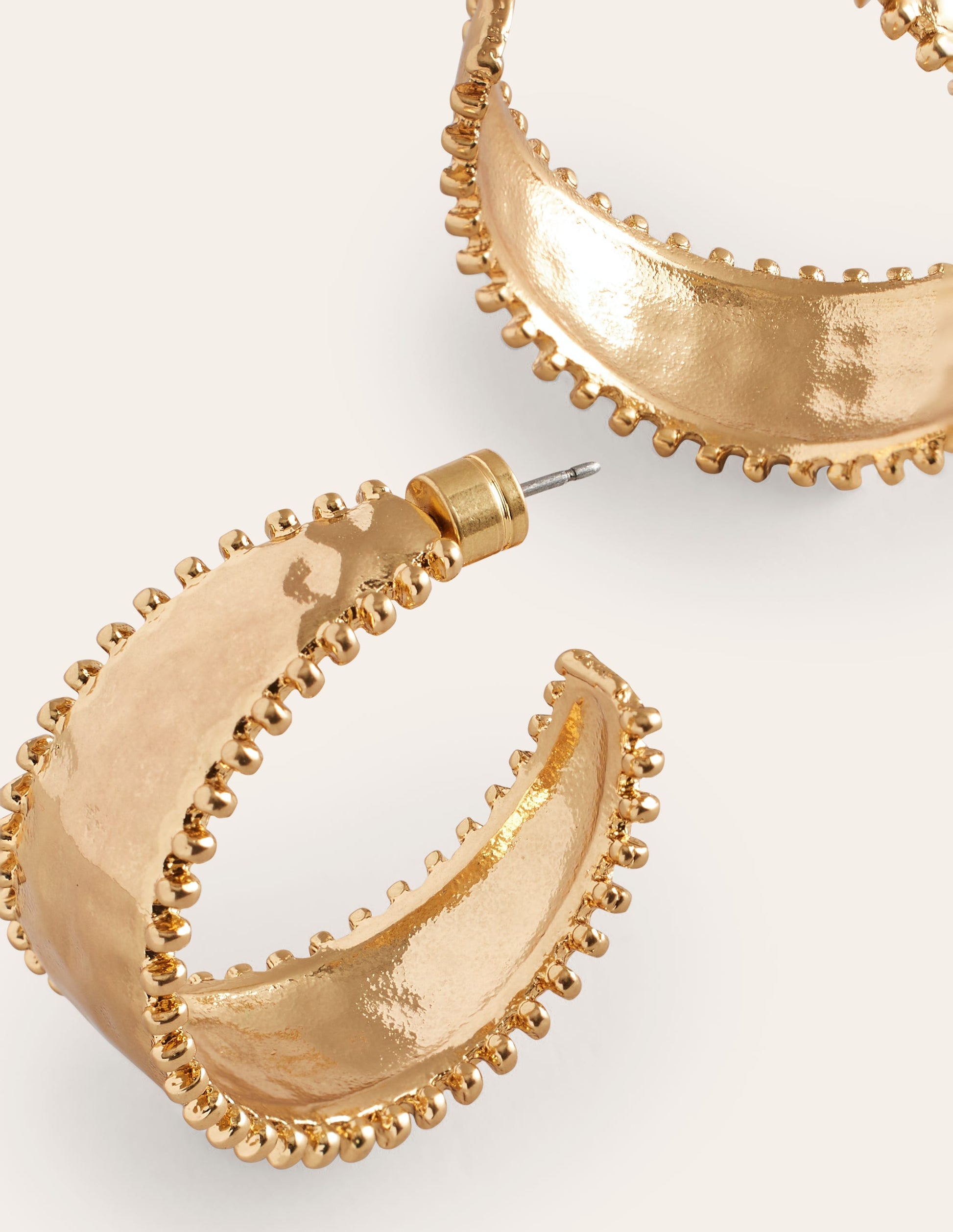 Hammered Bobble Hoops-Gold-3