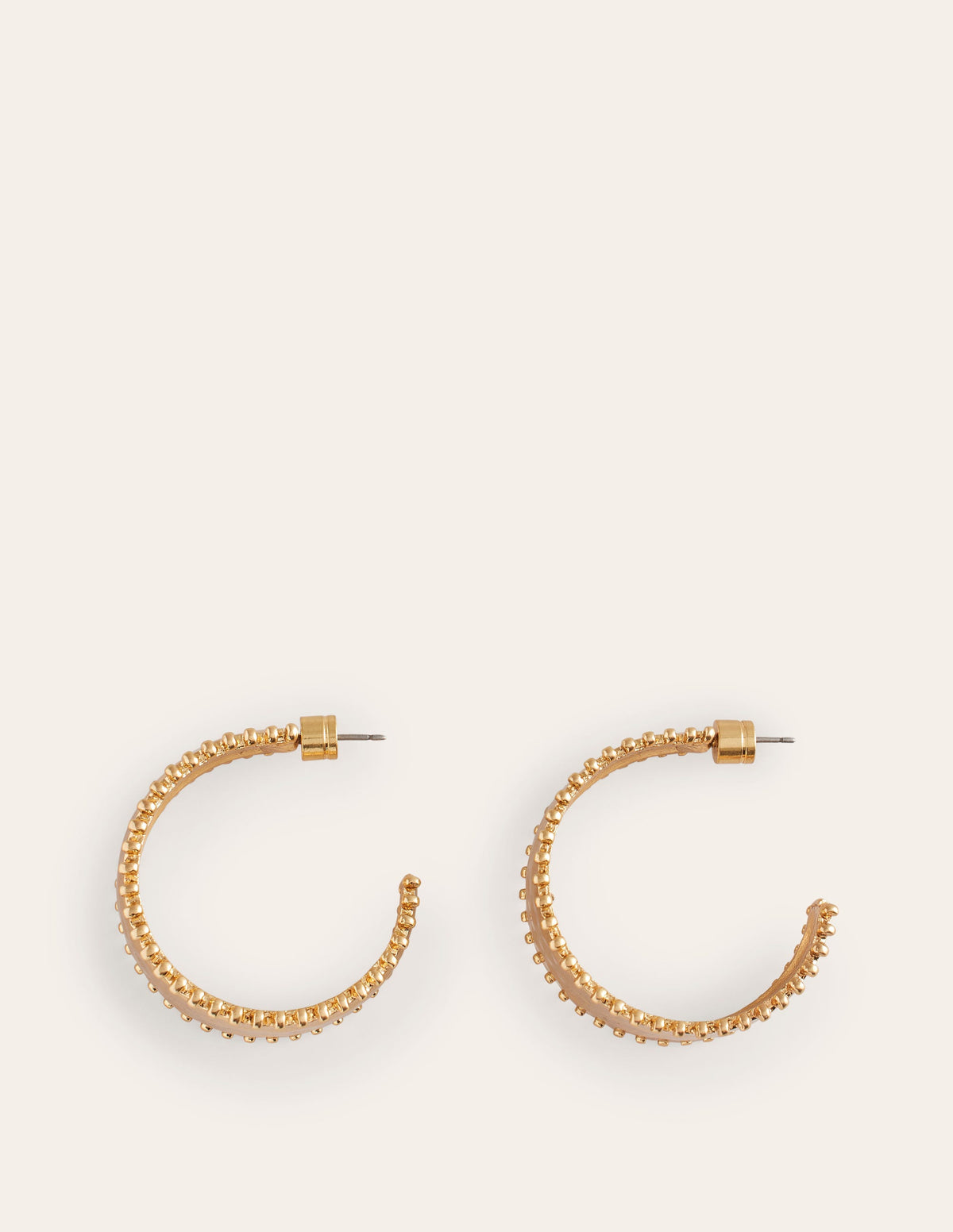 Hammered Bobble Hoops-Gold-2