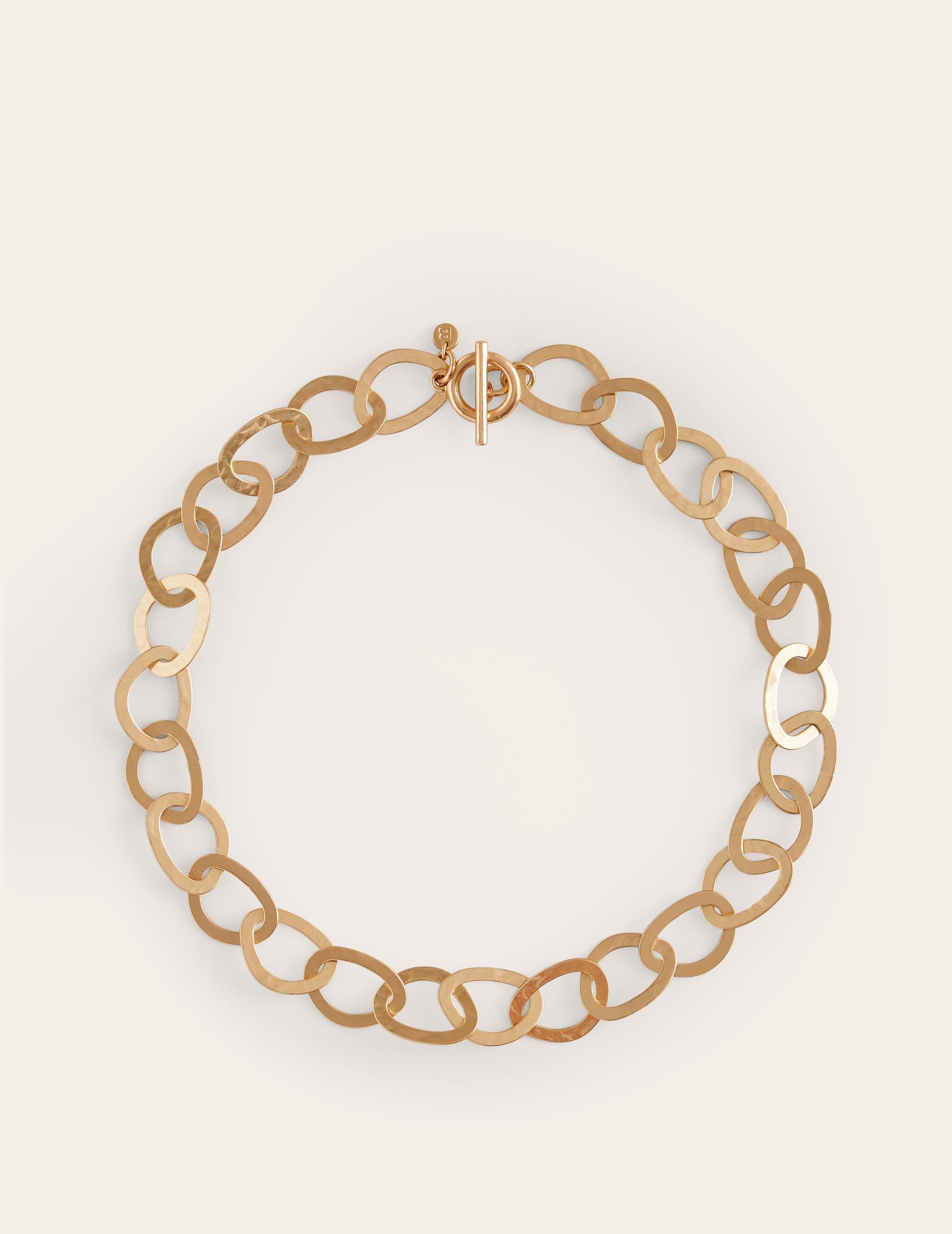 Hammered Link Necklace-Gold - Image 1