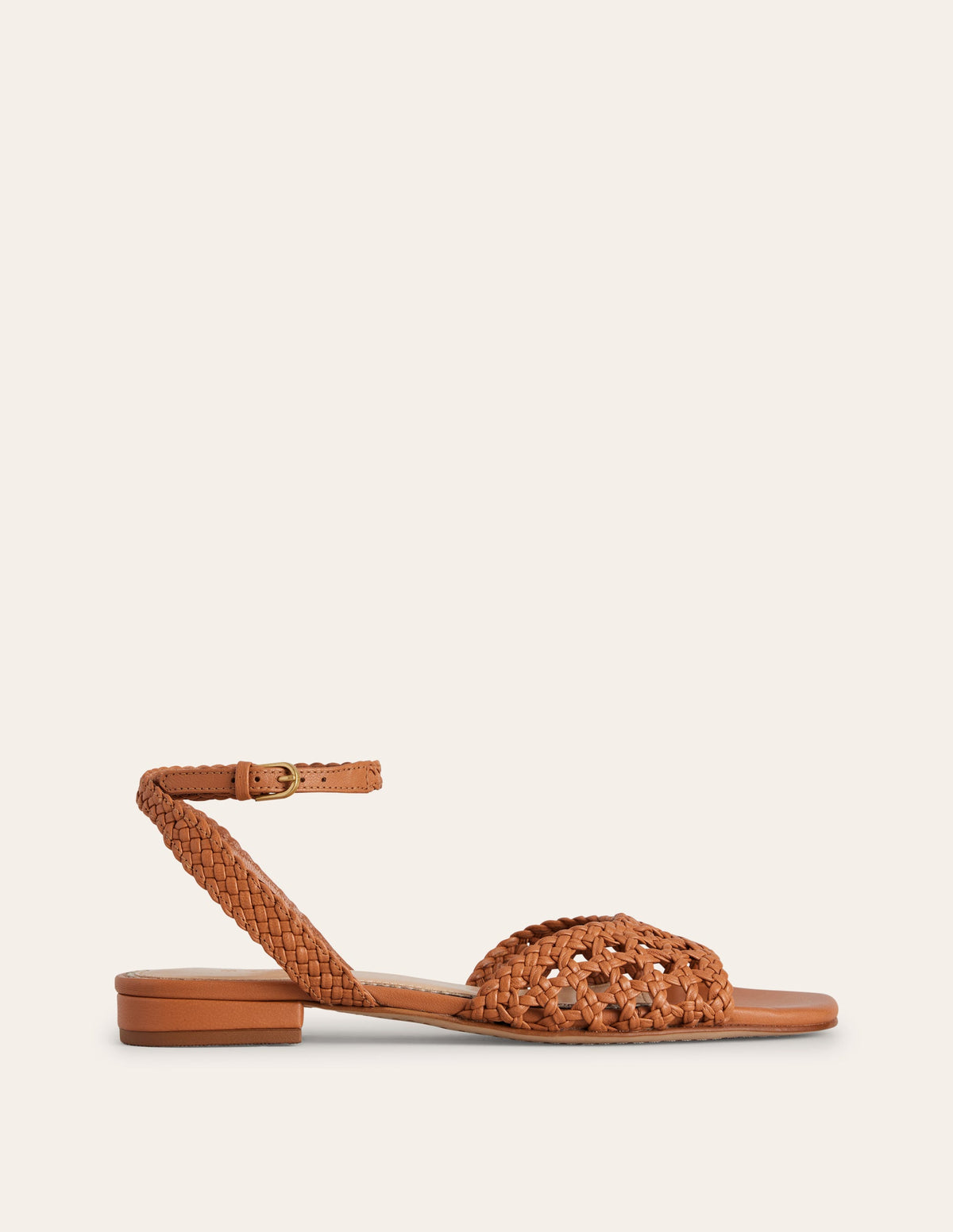 Woven Flat Sandals-Tan-1