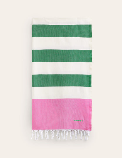 Hammam Towel-Party Pink and Green