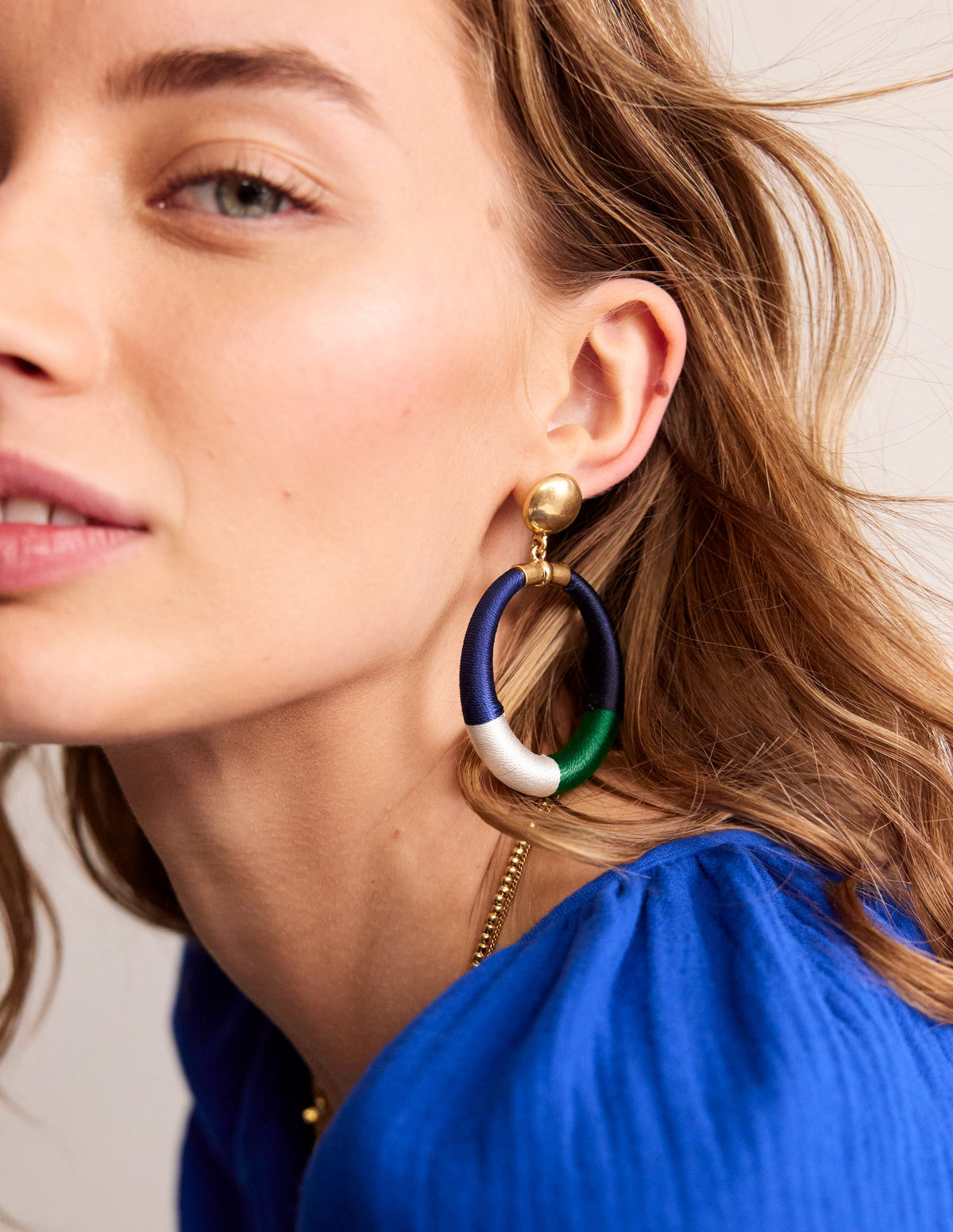 Mega Wrapped Ring Earrings-Blue - Image 1