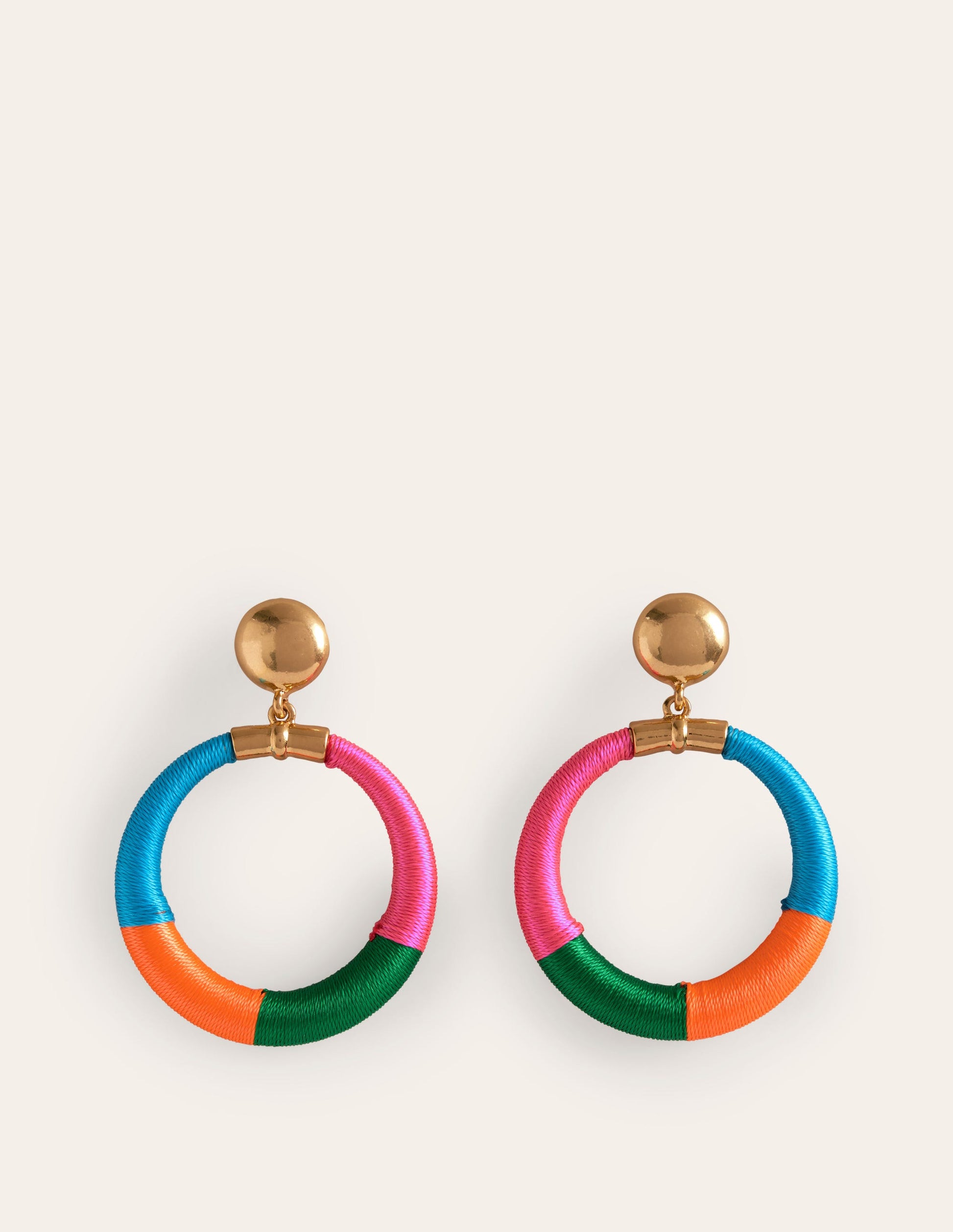 Mega Wrapped Ring Earrings-Pink-1