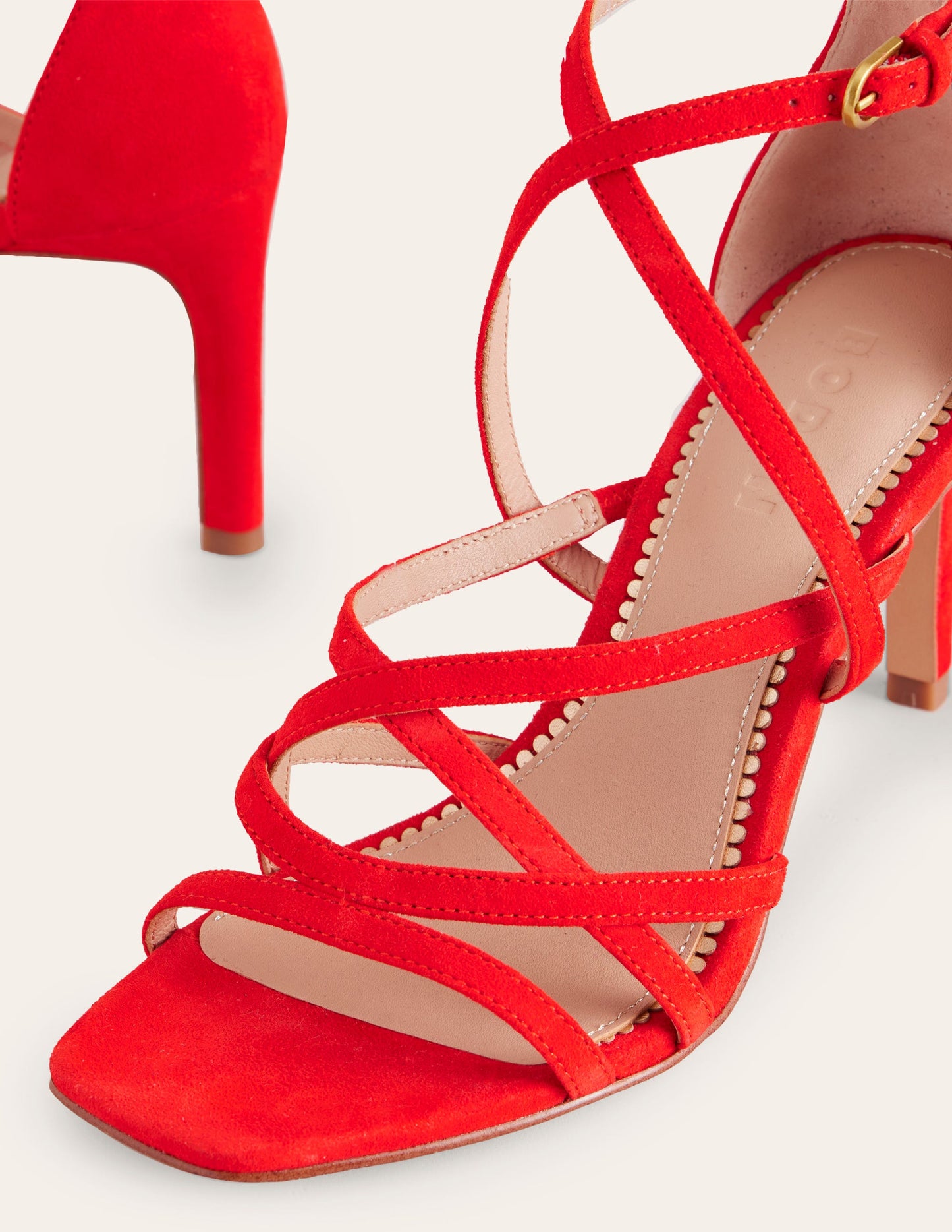 Multi Strap Heel Sandals-Post Box Red