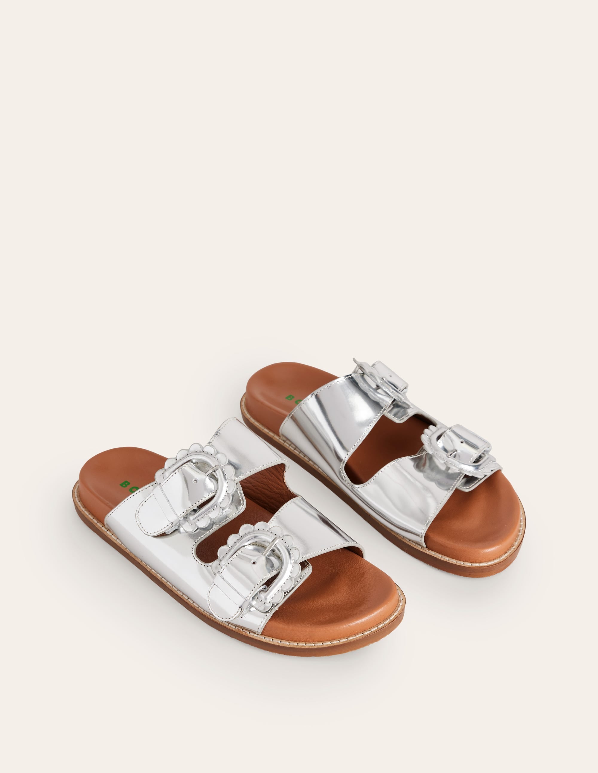 Double Buckle Sliders-Silver - Image 3