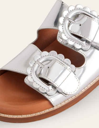 Double Buckle Sliders-Silver