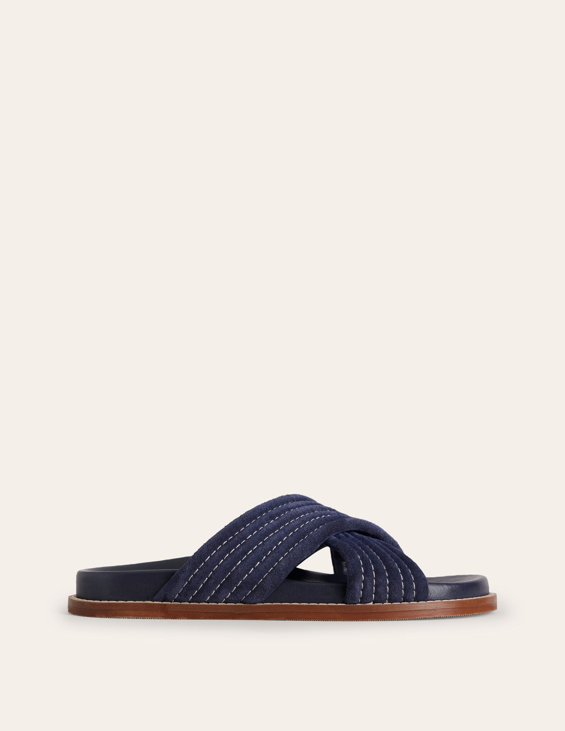 Cross Strap Sliders-Navy-3
