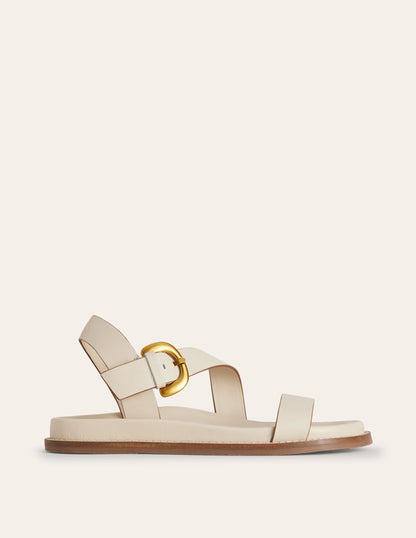 Chunky Buckle Sandal-Ivory