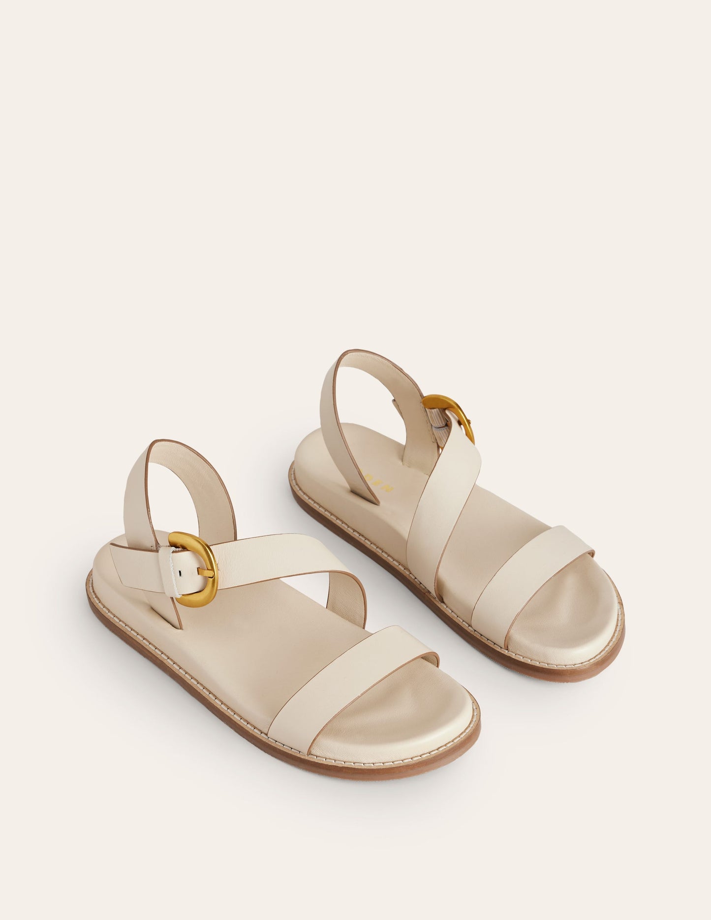 Chunky Buckle Sandal-Ivory