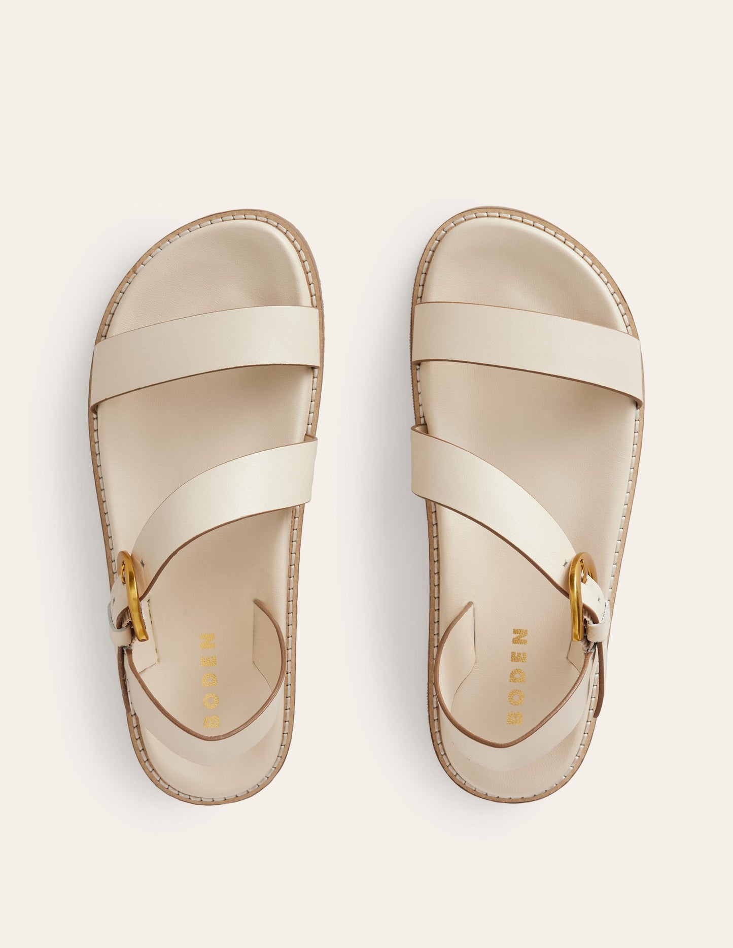 Chunky Buckle Sandal-Ivory