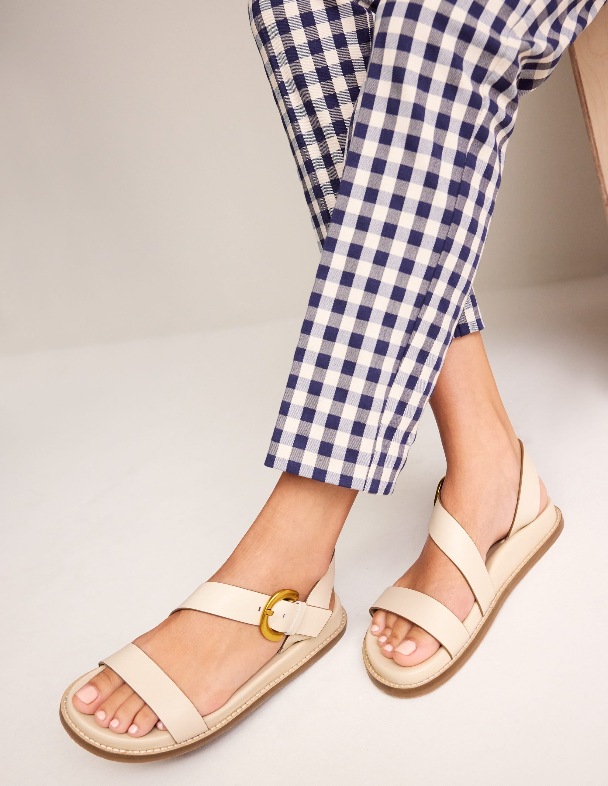 Chunky Buckle Sandal-Ivory - Image 1