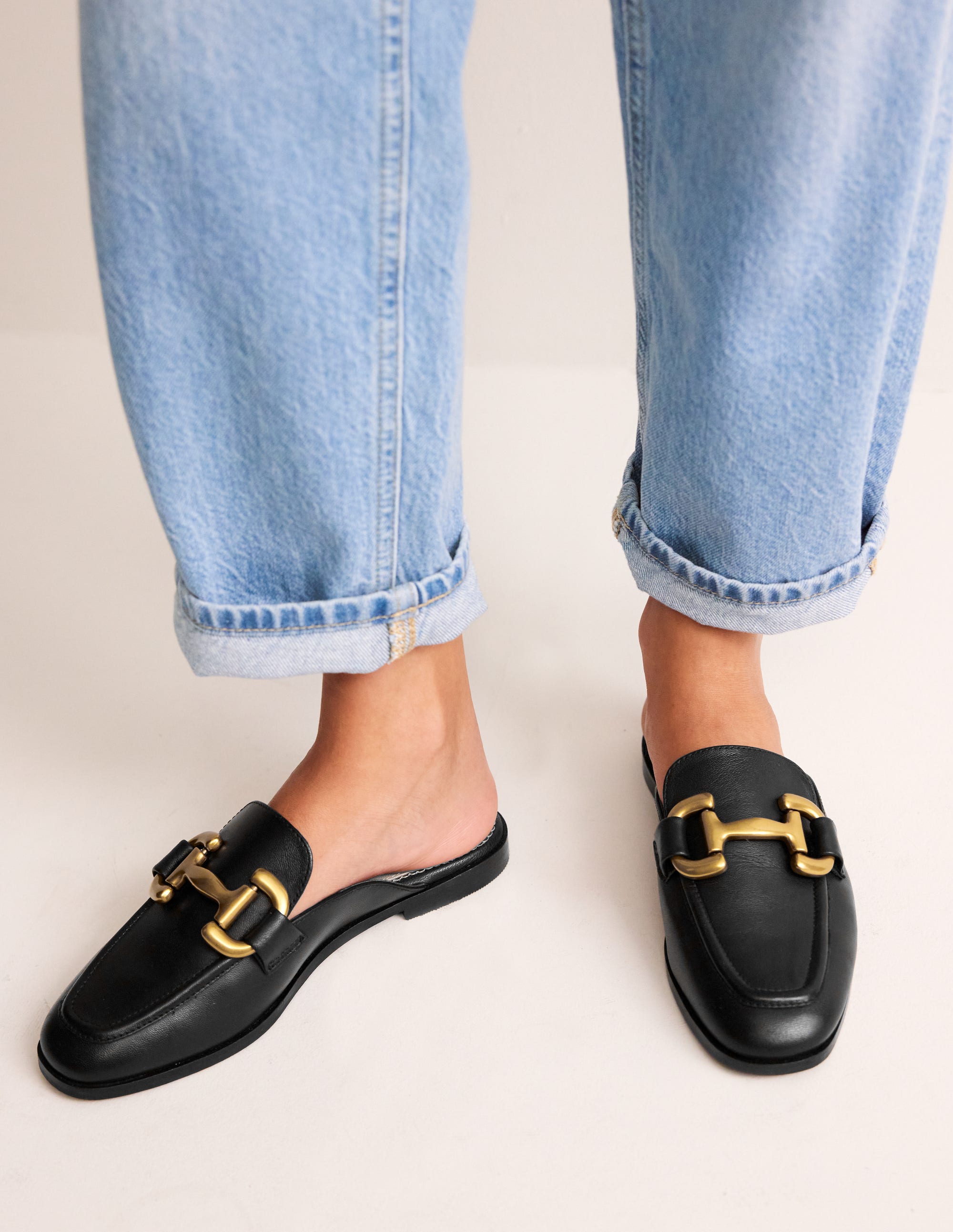 Iris Snaffle Mule Loafers-Black - Image 2
