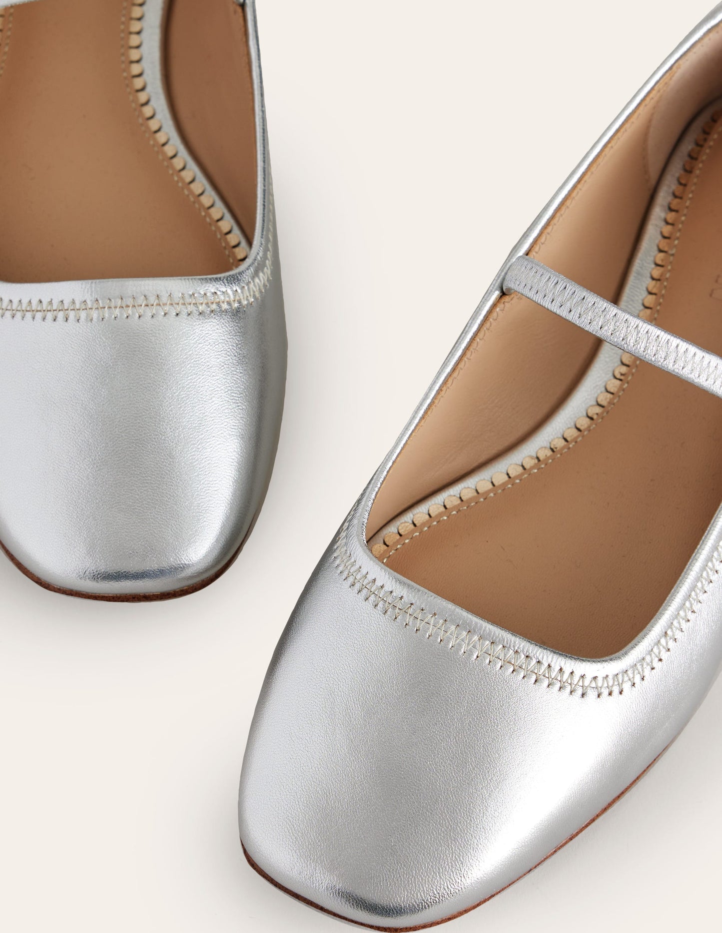 Thea Mary Jane Ballet Flat-Silver Metallic