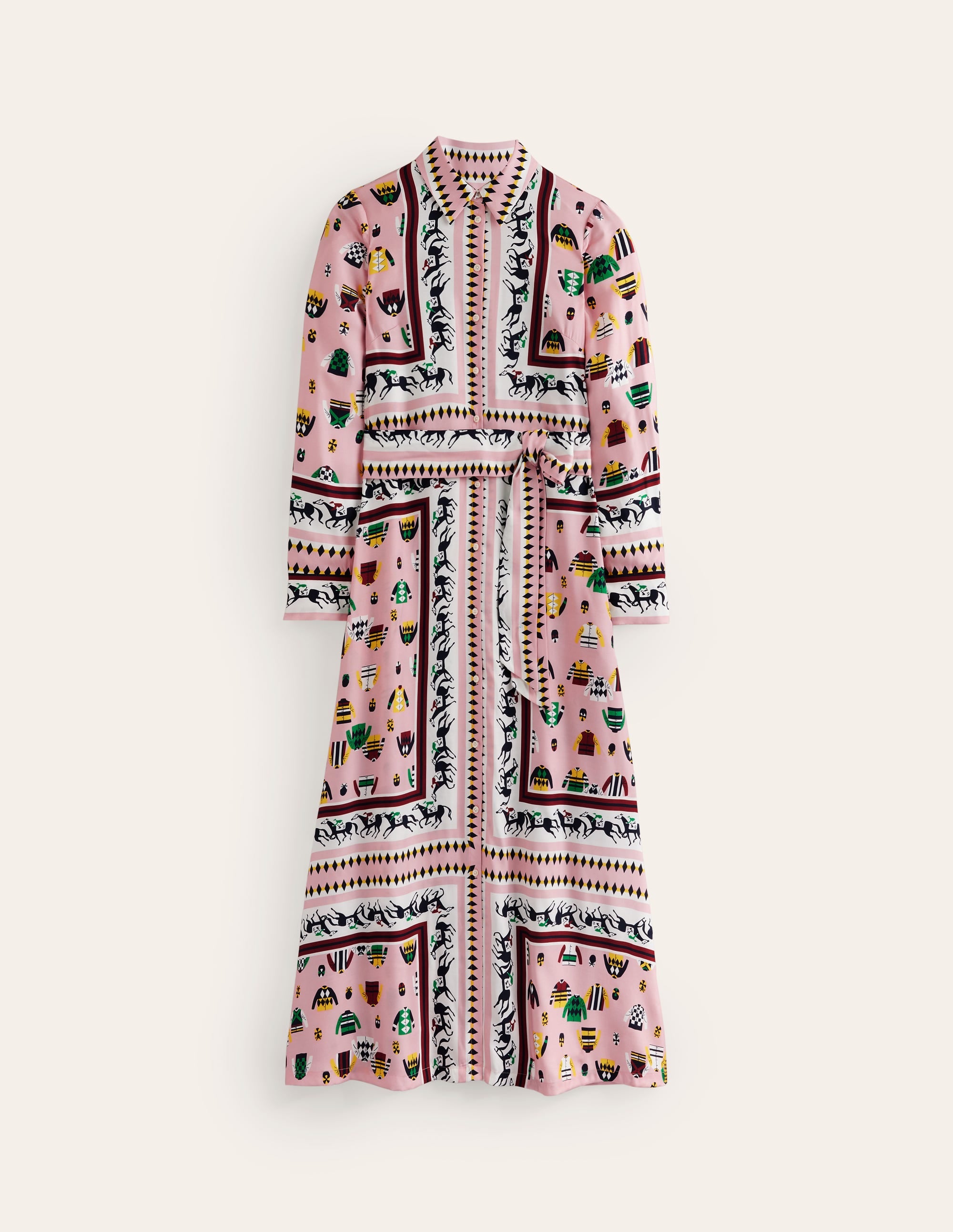 Claudia Maxi Shirt Dress-Chalky Pink, Races - Image 6