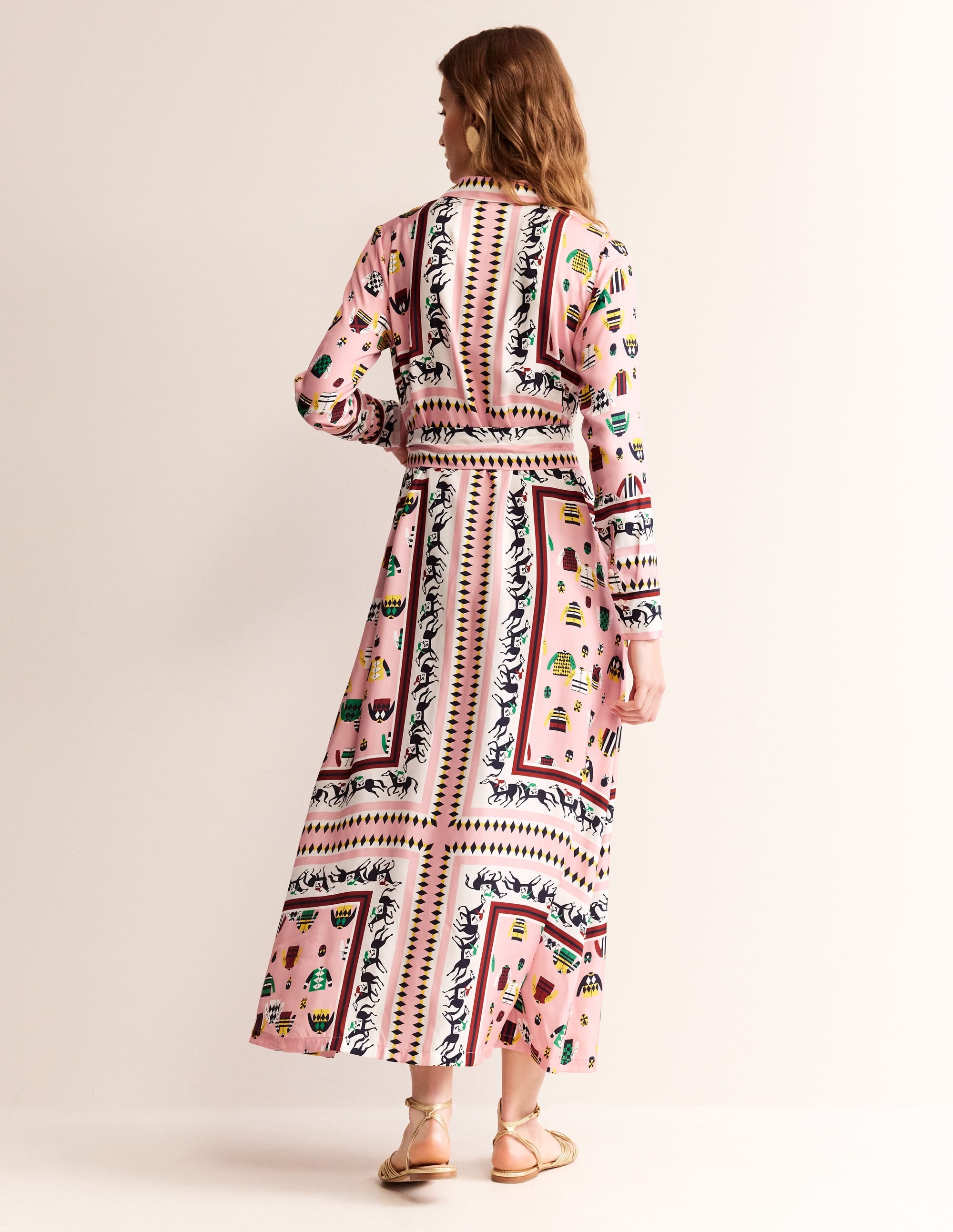 Claudia Maxi Shirt Dress-Chalky Pink, Races - Image 3