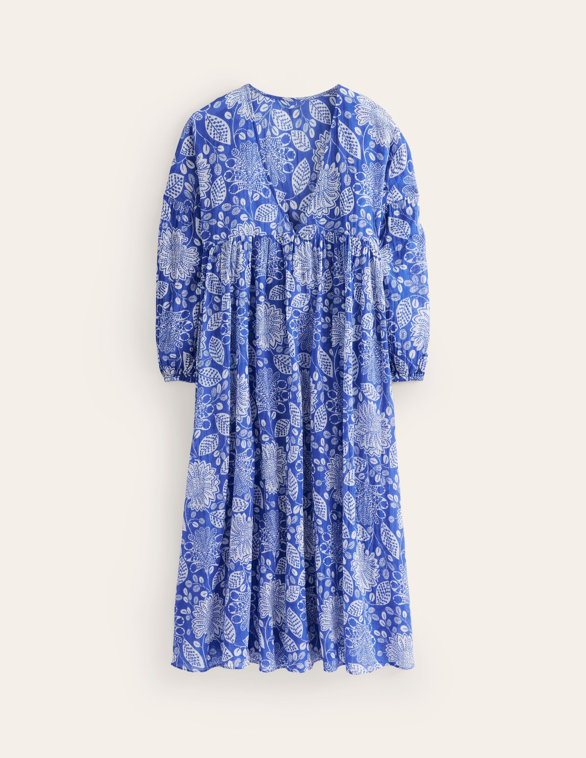 Sarah Maxi Kaftan Dress-Surf The Web, Gardenia Swirl - Image 5