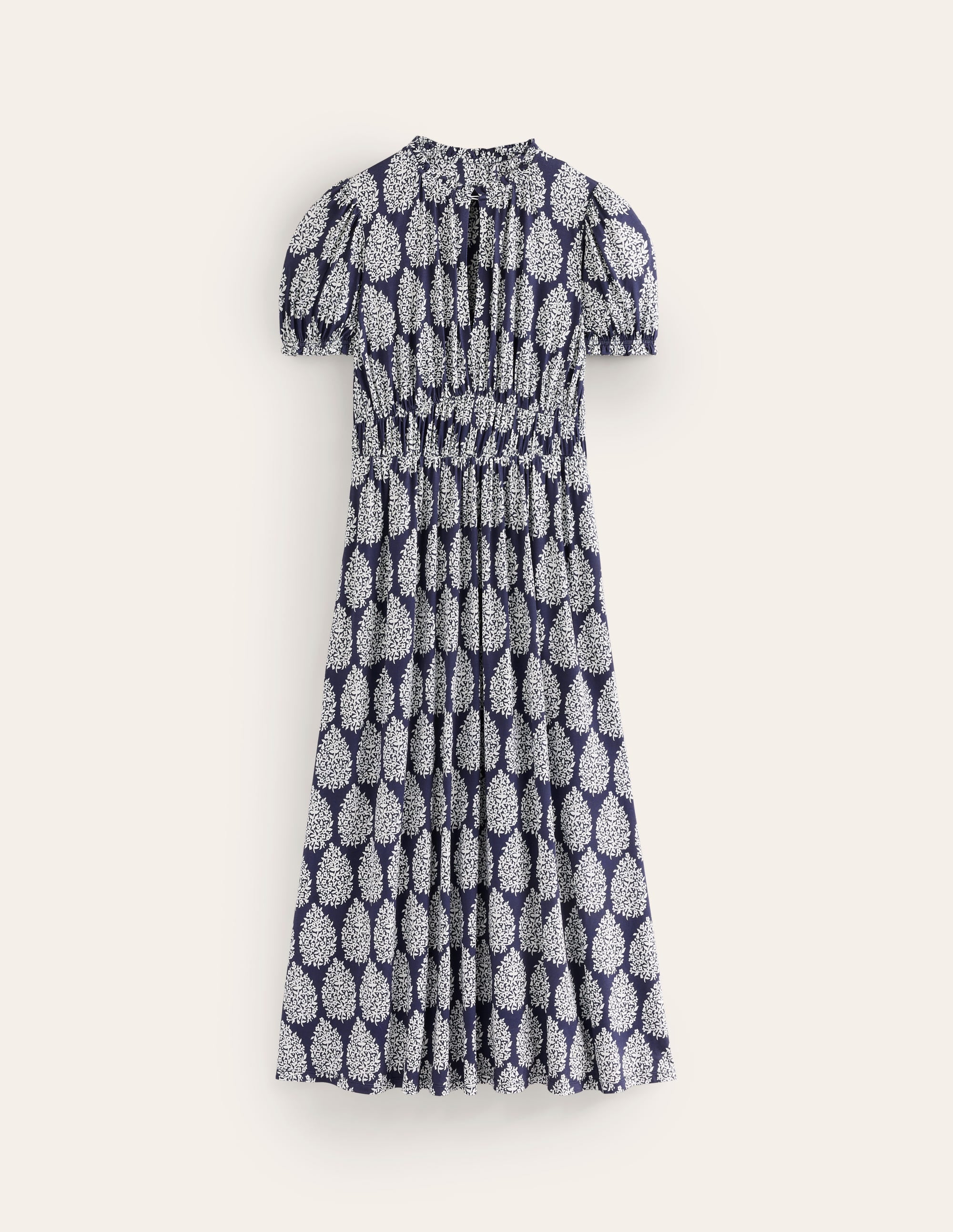 Rosanna Jersey Midi Tea Dress-French Navy, Floret Paisley - Image 5