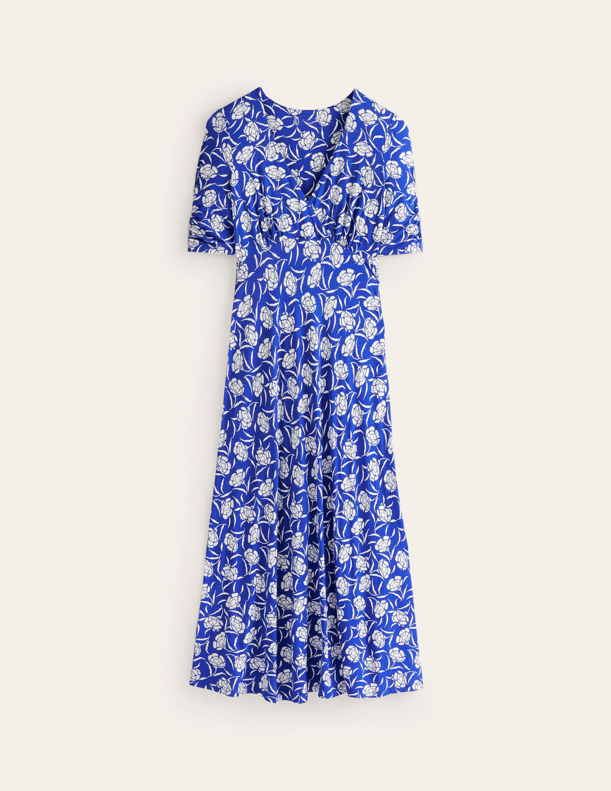 Rebecca Jersey Midi Tea Dress-Surf The Web, Peony Sprig - Image 6