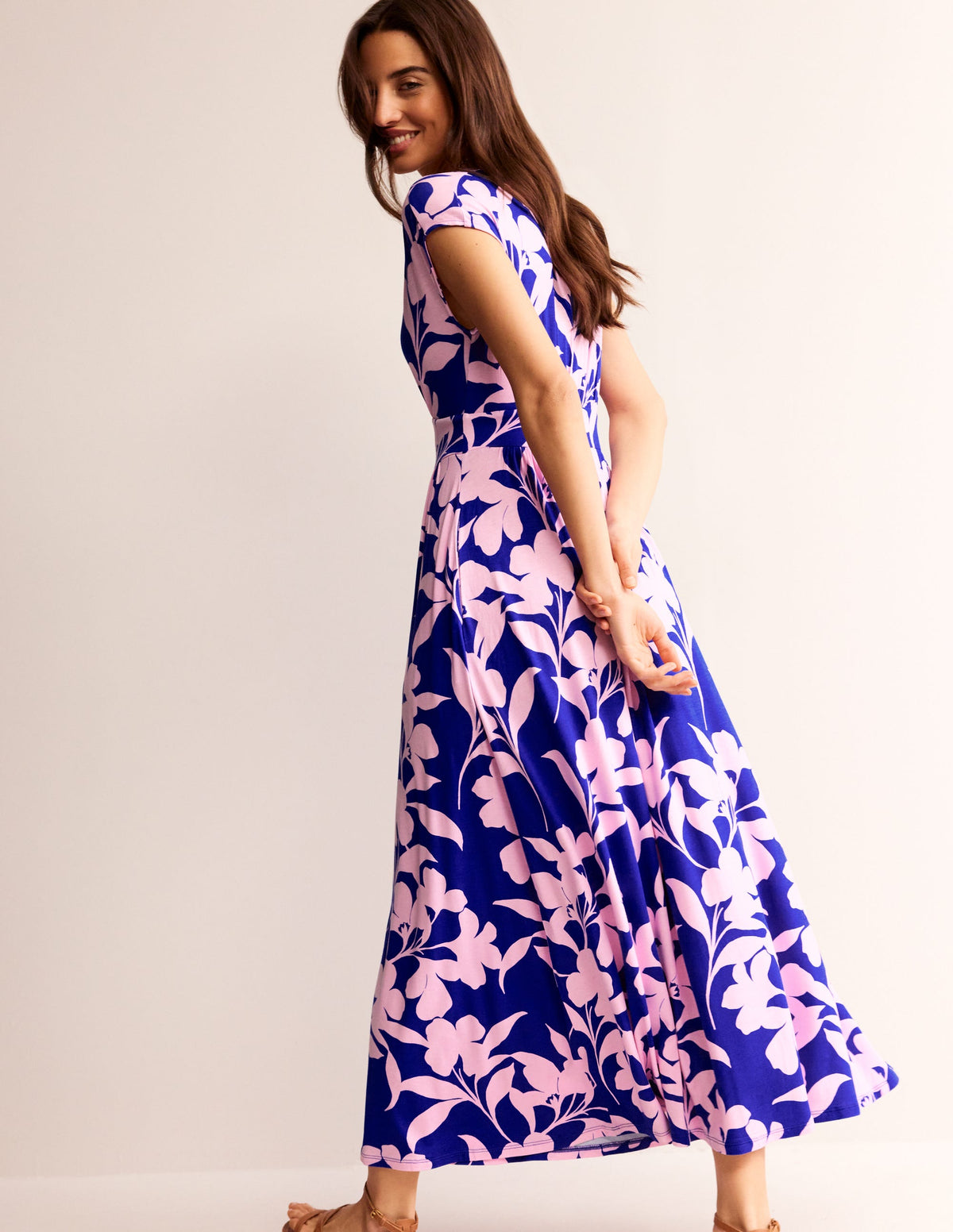 Vanessa Wrap Jersey Maxi Dress-Sweet Lilac, Silhouette Bloom - Image 1