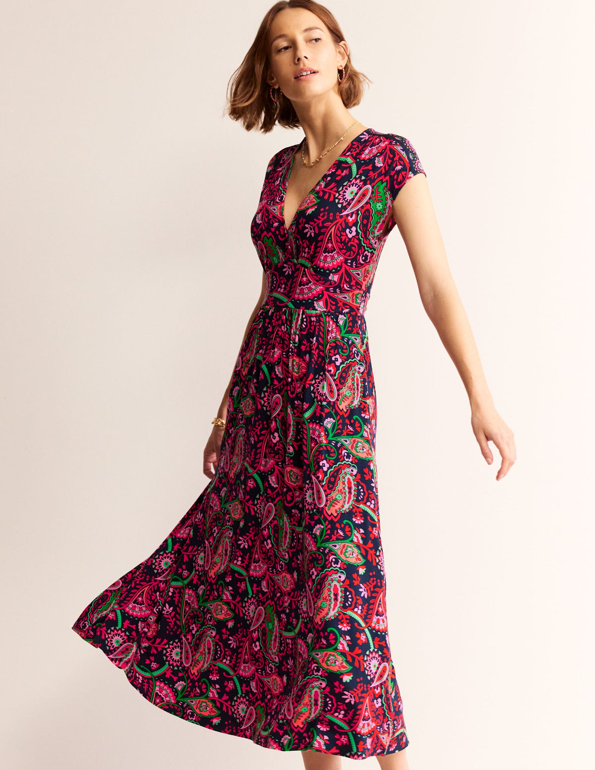 Vanessa Wrap Jersey Maxi Dress-French Navy, Fantastical-2