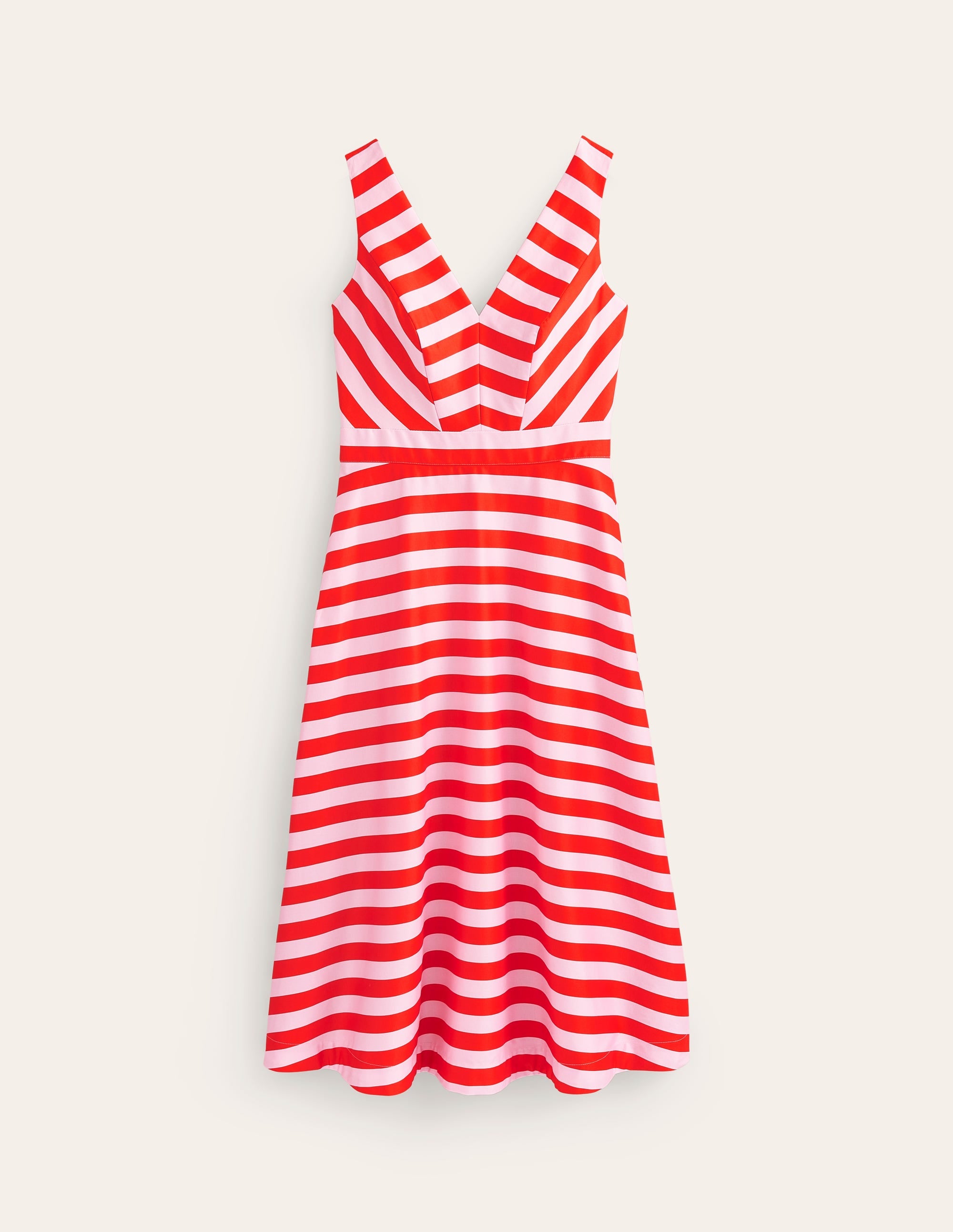 Panelled Bodice Midi Dress-Fiesta and Orchid Pink - Image 6