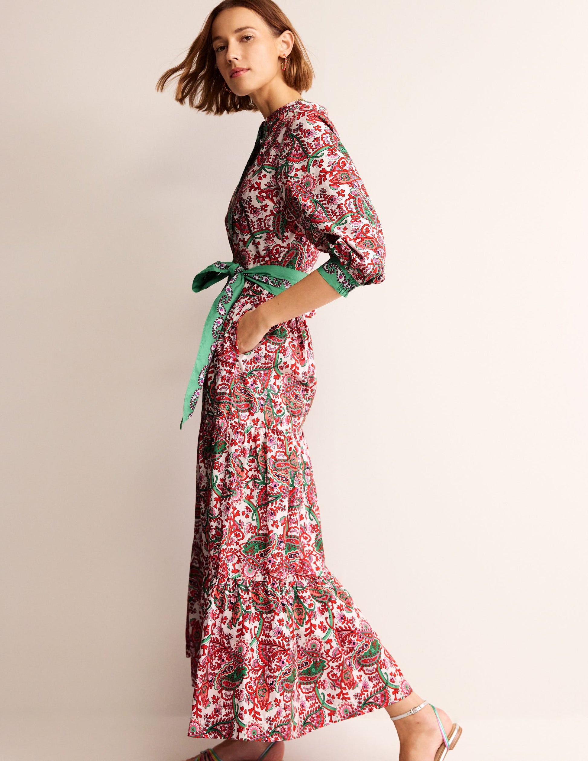 Alba Tiered Cotton Maxi Dress-Multi, Fantastical-1