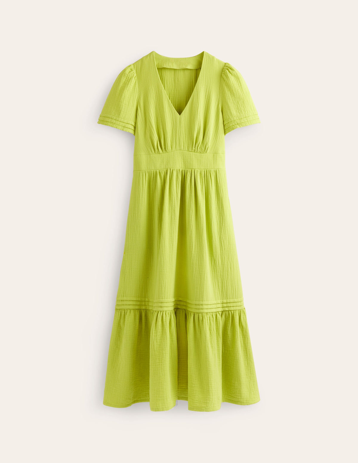 Eve Double Cloth Midi Dress-Chartreuse - Image 8