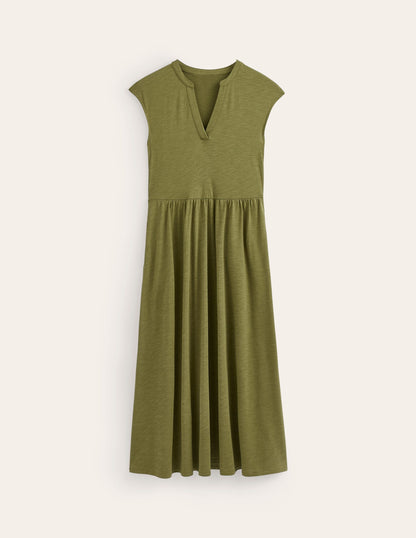 Chloe Notch Jersey Midi Dress-Mayfly-5