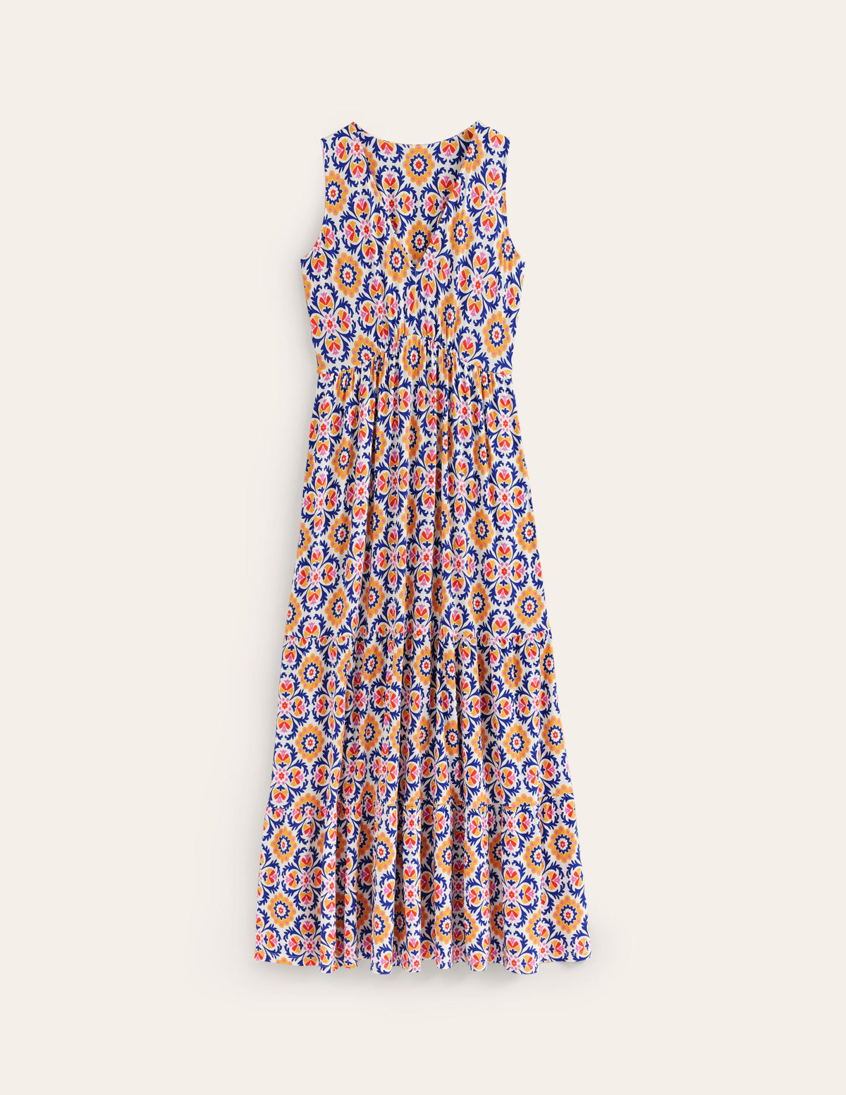 Sylvia Jersey Maxi Tier Dress-Artisan’s Gold, Mosaic Bloom-5