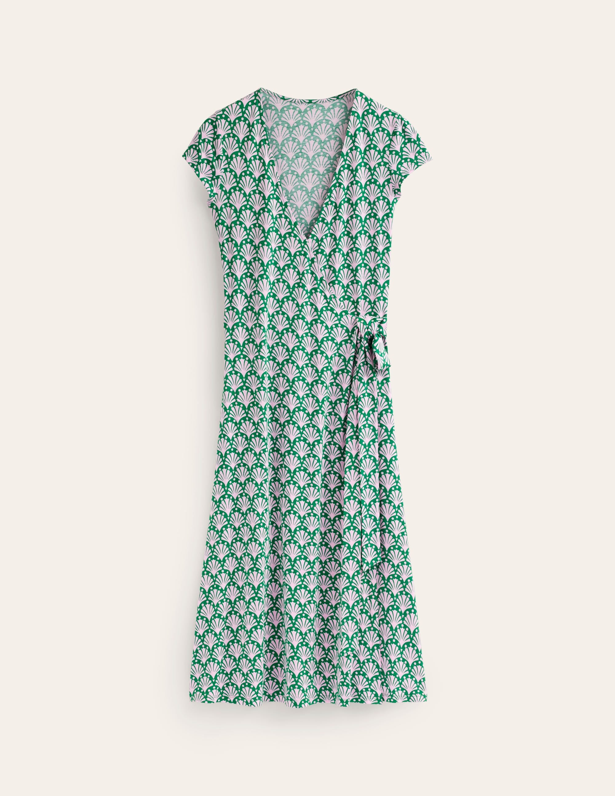 Joanna Cap Sleeve Wrap Dress-Sweet Lilac, Shells - Image 6