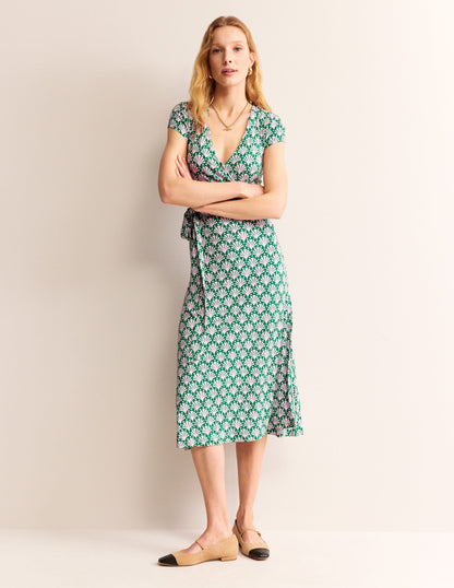 Joanna Cap Sleeve Wrap Dress-Sweet Lilac, Shells-1