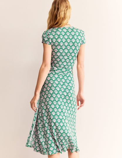 Joanna Cap Sleeve Wrap Dress-Sweet Lilac, Shells-3