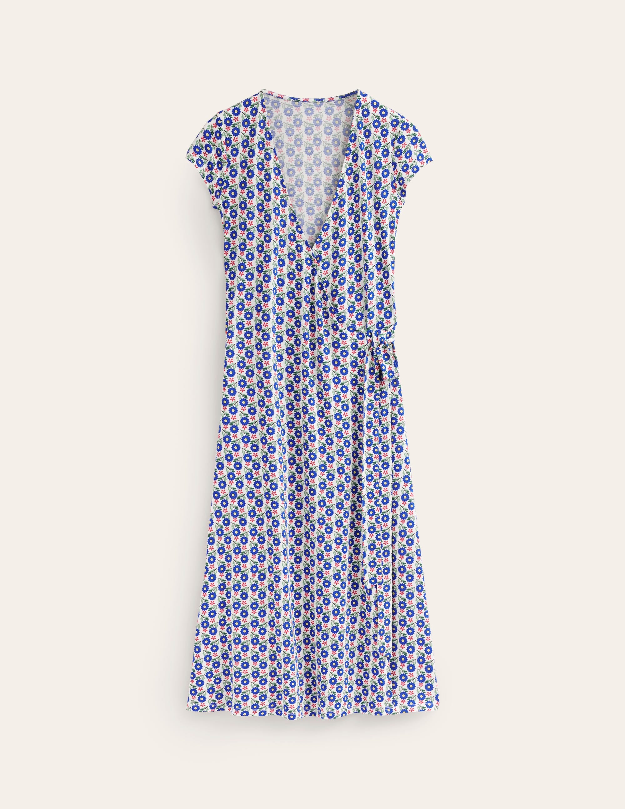 Joanna Cap Sleeve Wrap Dress-Multi, Bloom Sprig - Image 5