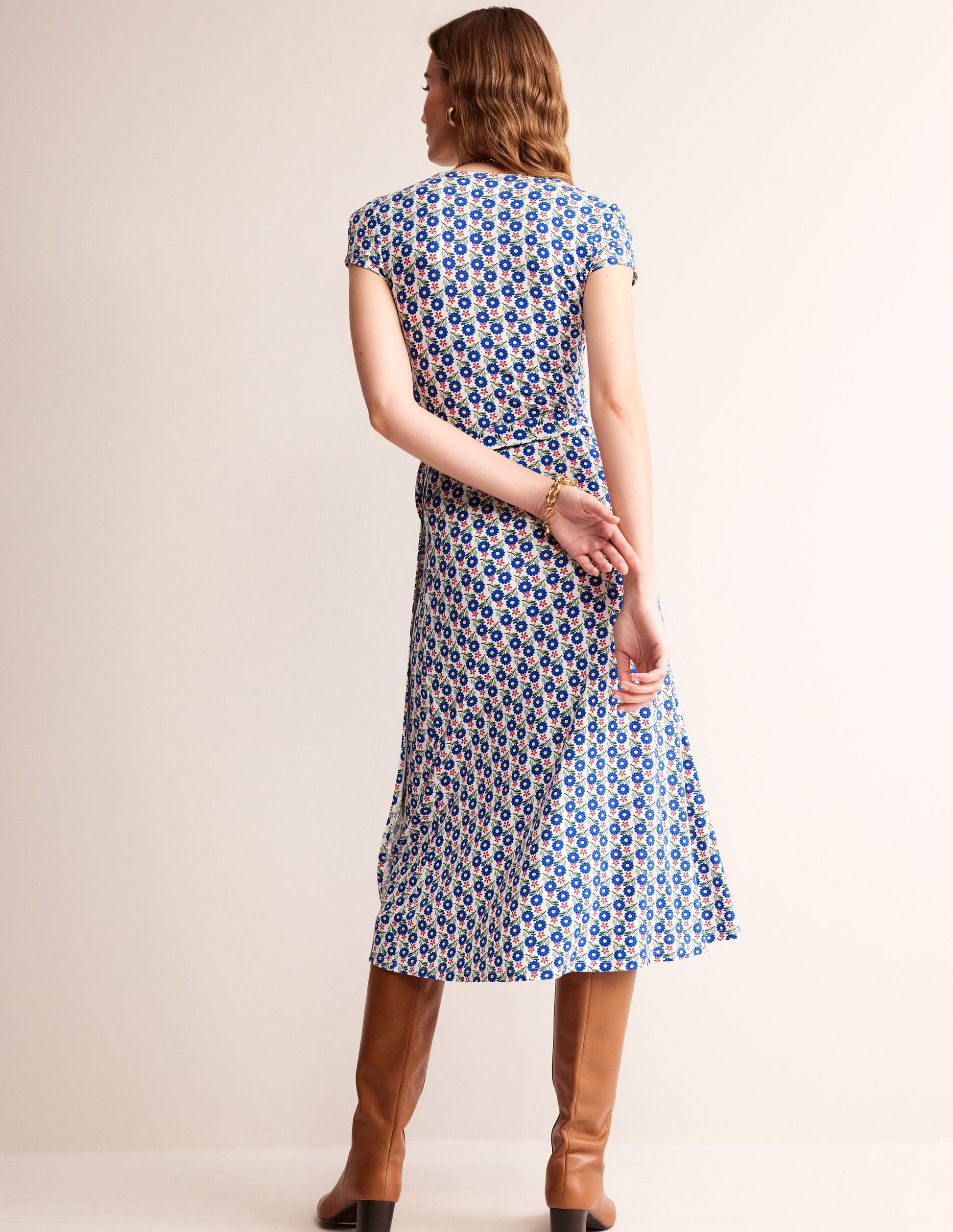 Joanna Cap Sleeve Wrap Dress-Multi, Bloom Sprig-3