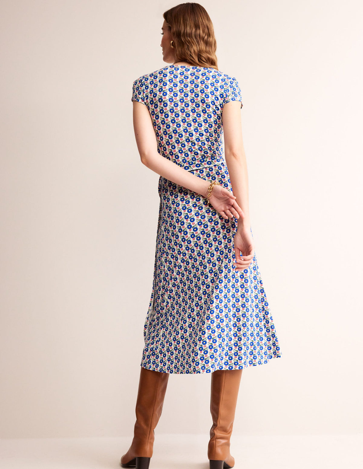 Joanna Cap Sleeve Wrap Dress-Multi, Bloom Sprig - Image 3