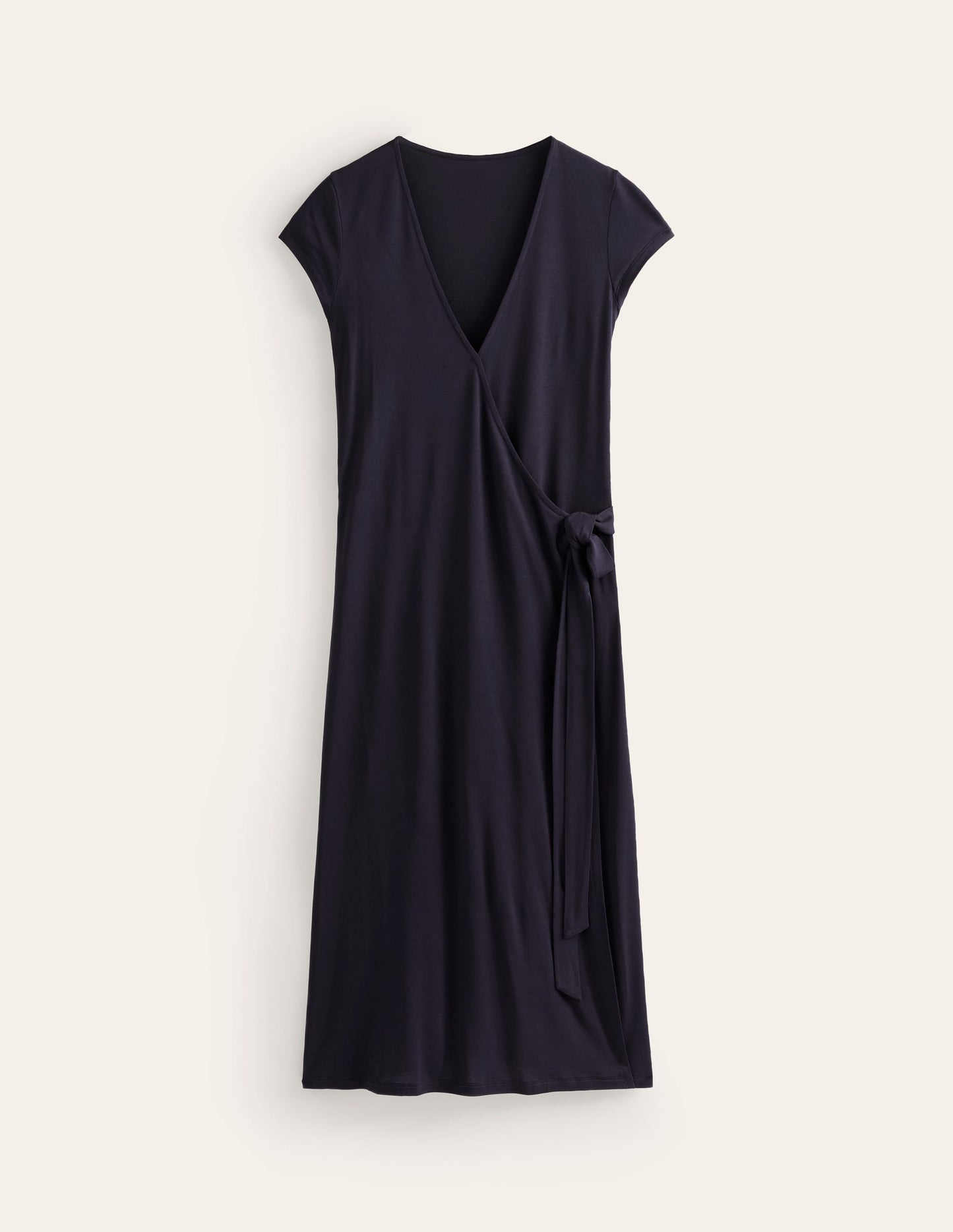 Joanna Cap Sleeve Wrap Dress-Navy