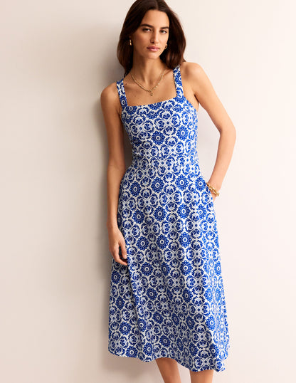 Bridget Ponte Midi Dress-Surf the Web, Mosaic Bloom