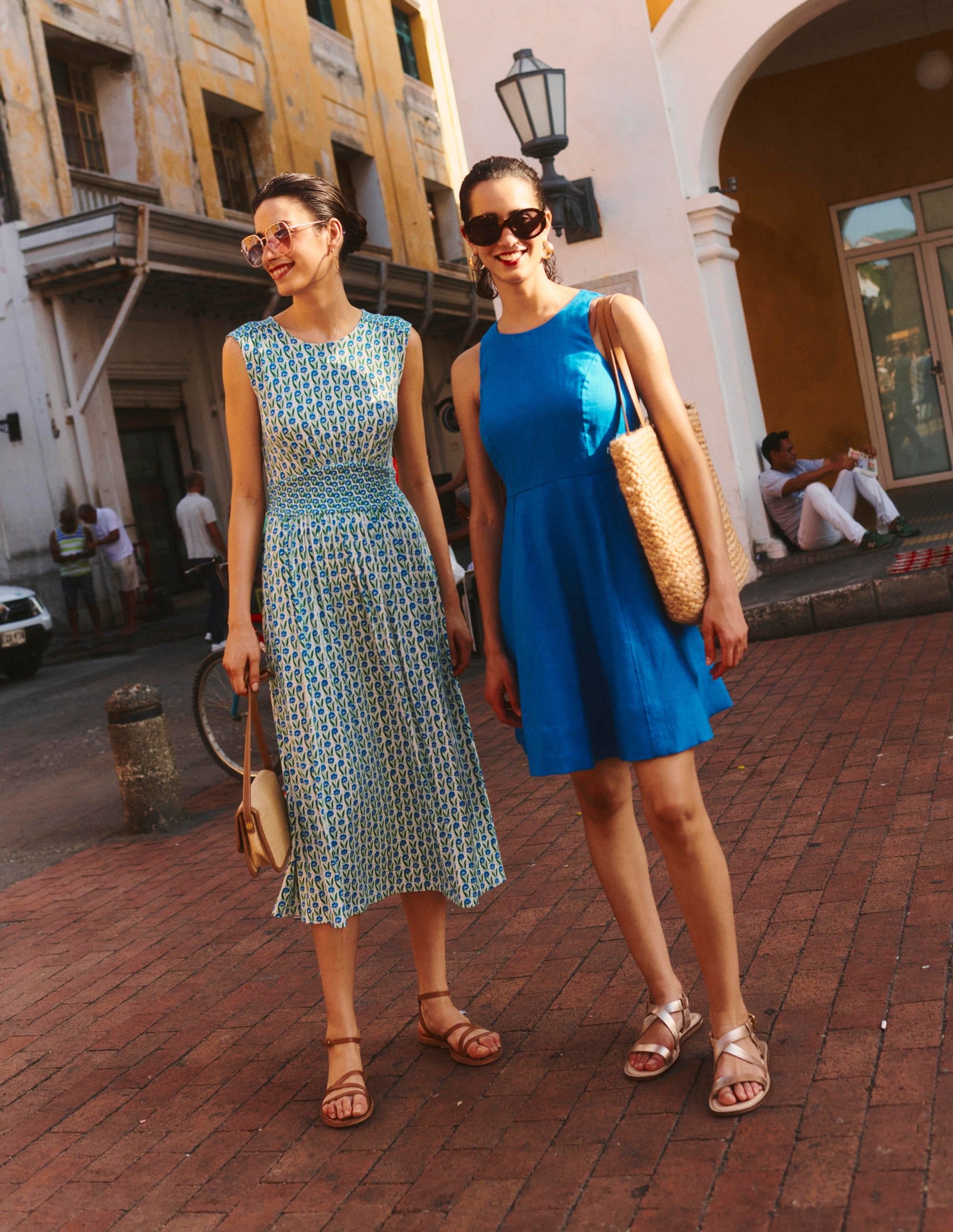 Carla Linen Short Dress-Brilliant Blue - Image 5