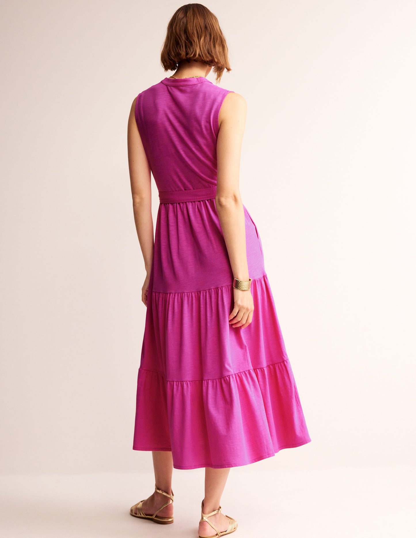 Naomi Notch Jersey Maxi Dress-Rose Violet