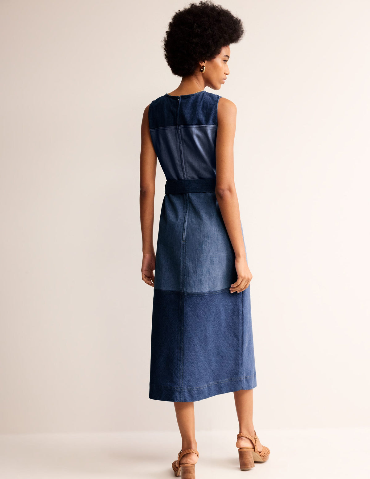 Hotch Denim Midi Dress-Hotched Denim - Image 3