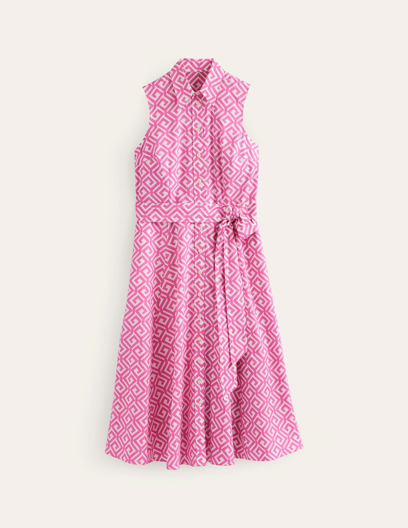 Amy Sleeveless Shirt Dress-Pink Power, Maze - Image 5