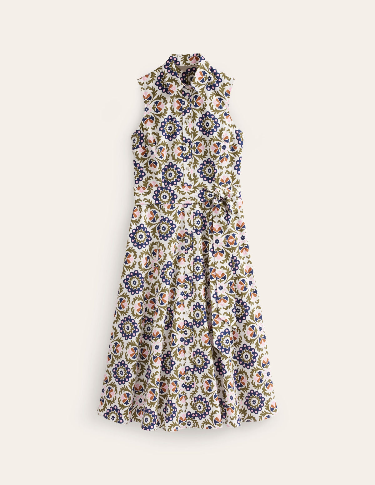 Amy Sleeveless Shirt Dress-Mayfly, Mosaic Bloom - Image 5