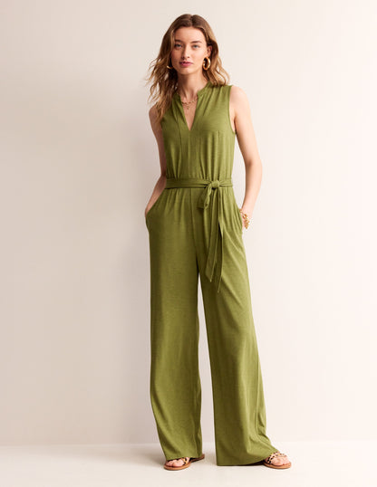 Naomi Notch Jersey Jumpsuit-Mayfly