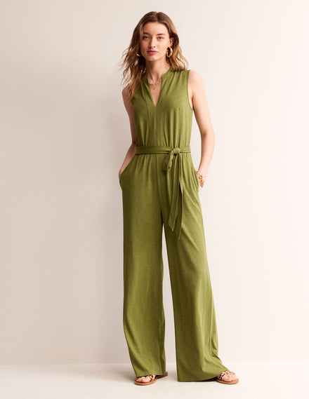 Naomi Notch Jersey Jumpsuit-Mayfly