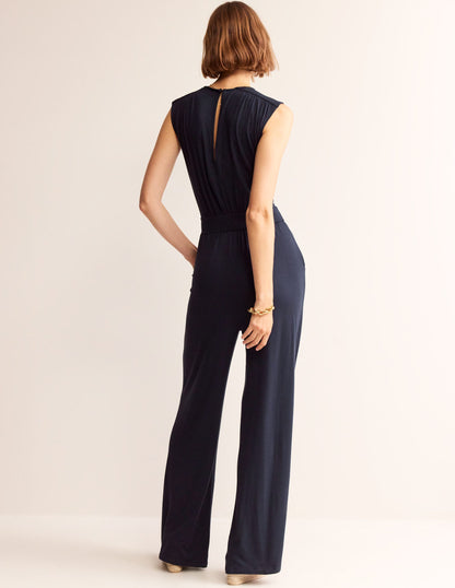 Thea Jersey Jumpsuit-Navy