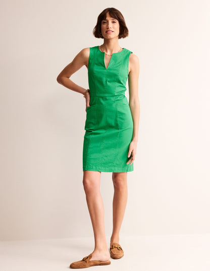 Helena Chino Short Dress-Green Tambourine